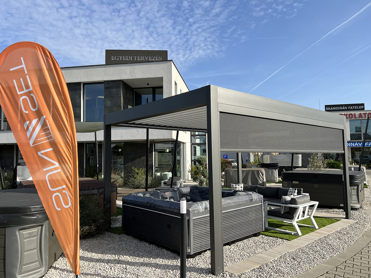 Bioklimatikus (sunguard) pergola tervezése és telepítése Budapesten, 2022-ben