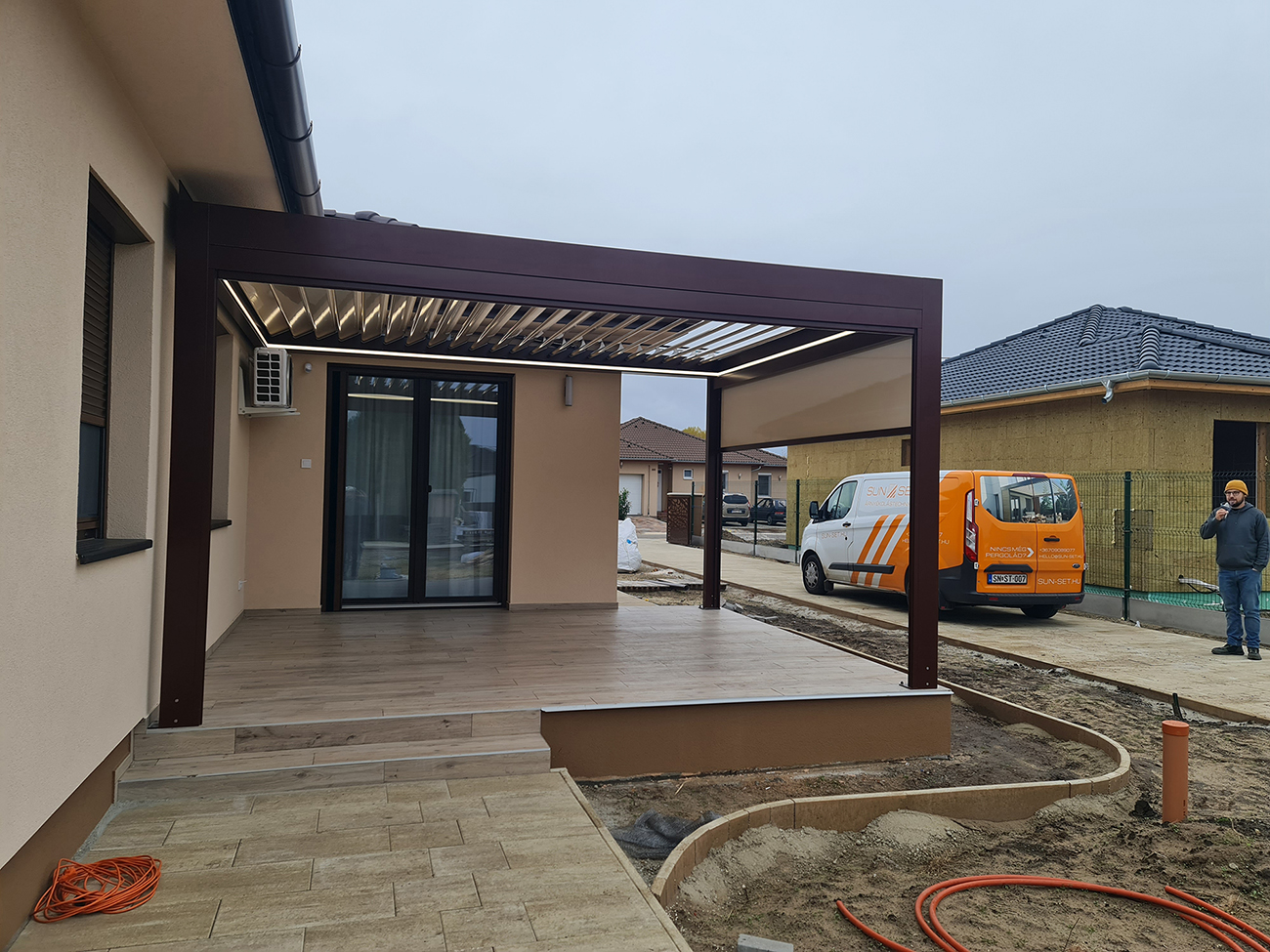 Bioklimatikus (sunguard) pergola tervezése és telepítése Budapesten, 2022-ben